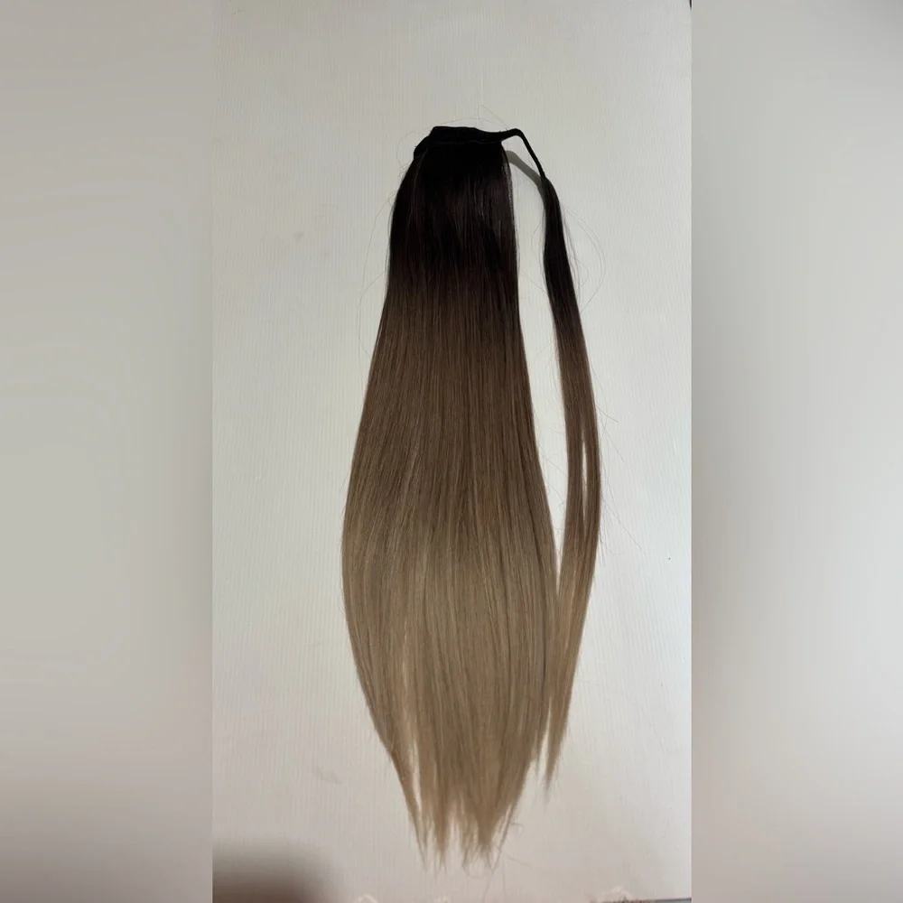 Balayage Wrap-Around Ponytail – Ombre Brown to Ash Blonde 32 “Extension